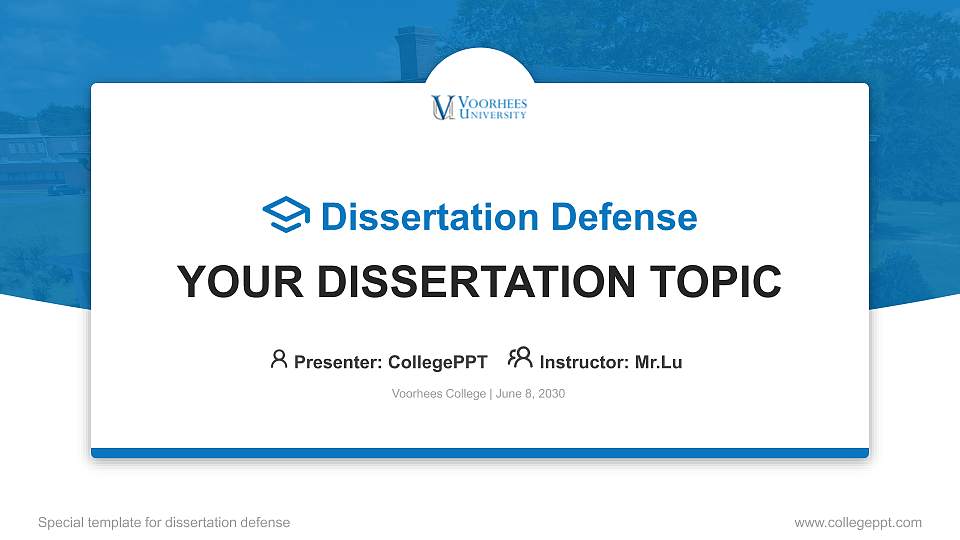 Voorhees College Graduation Thesis Defense PPT Template16:9 ratio PPT effect preview image