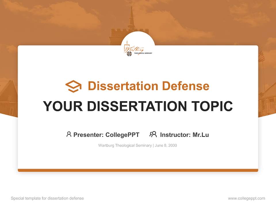 Wartburg Theological Seminary Graduation Thesis Defense PPT Template4:3 ratio PPT effect preview image7