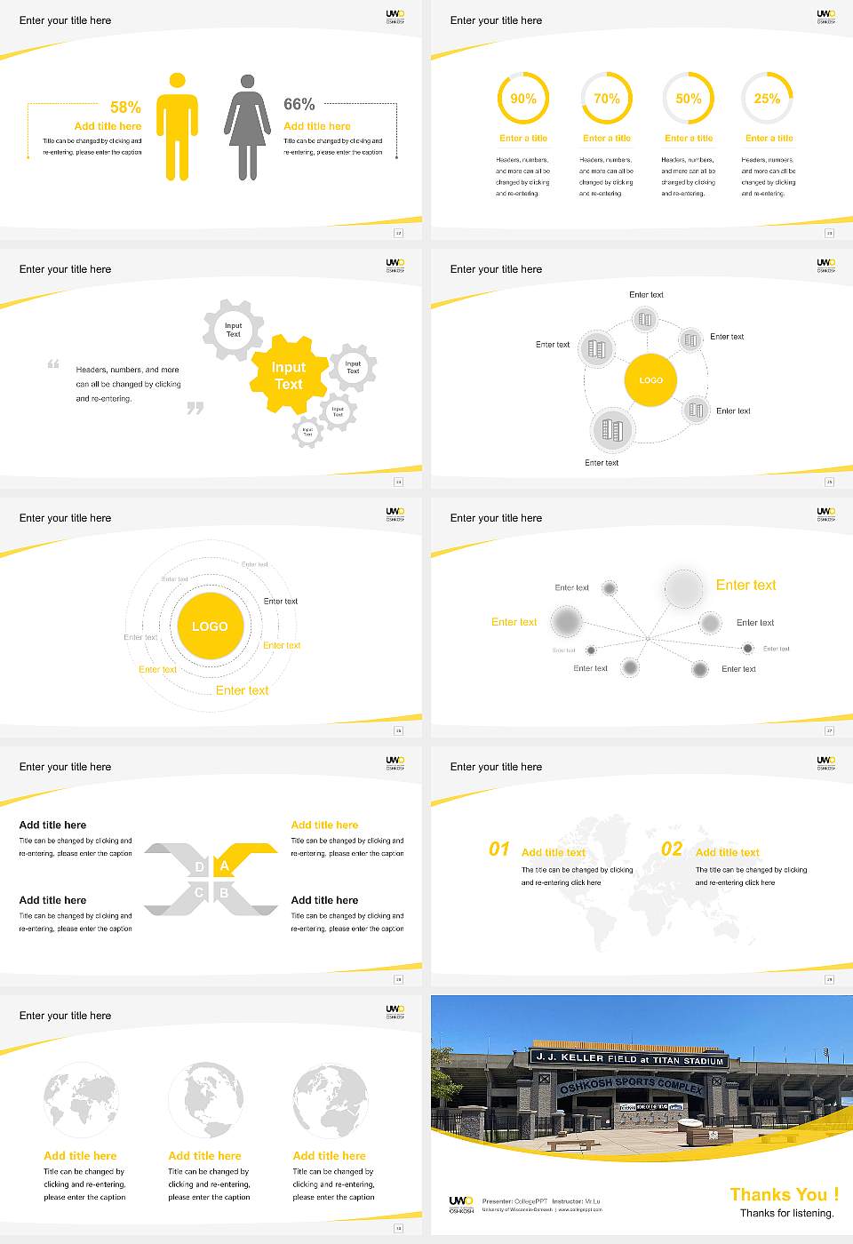University of Wisconsin-Oshkosh Course/Courseware Creation PPT Template16:9 ratio PPT effect preview image4