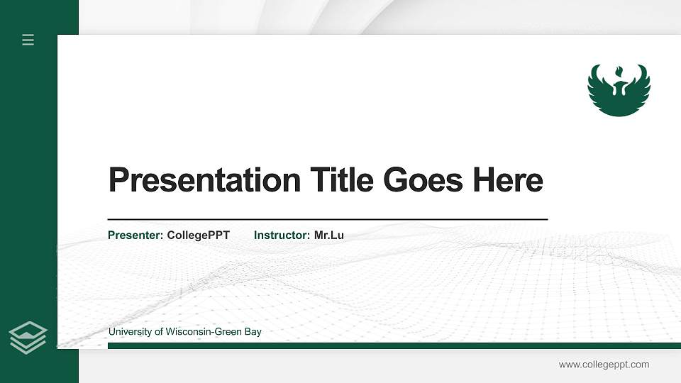 University of Wisconsin-Green Bay Thesis Proposal/Graduation Defense PPT Template16:9 ratio PPT effect preview image