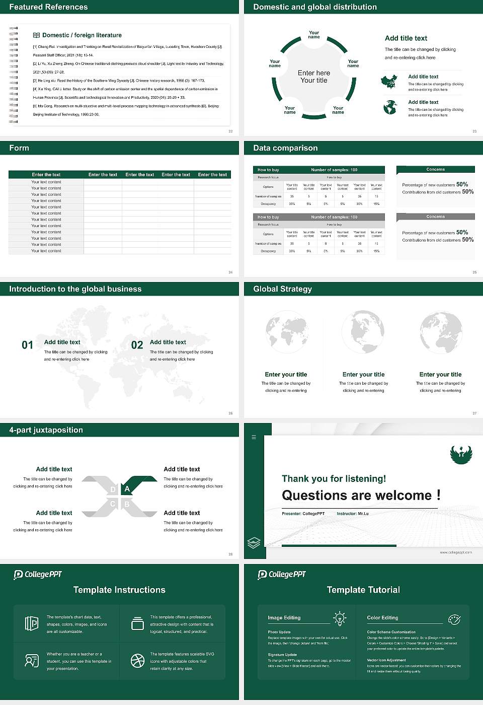 University of Wisconsin-Green Bay Thesis Proposal/Graduation Defense PPT Template16:9 ratio PPT effect preview image4