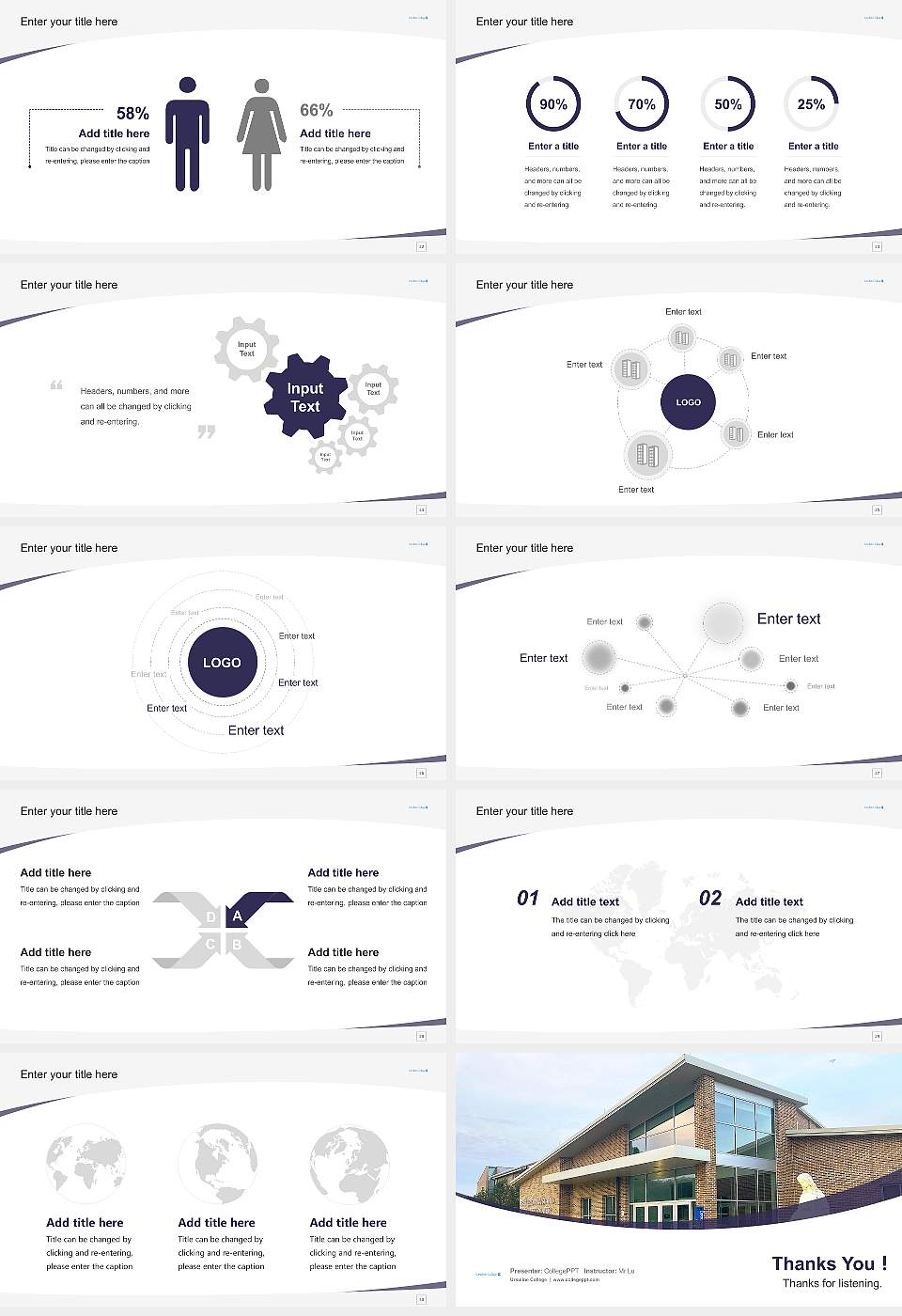 Ursuline College Course/Courseware Creation PPT Template16:9 ratio PPT effect preview image4