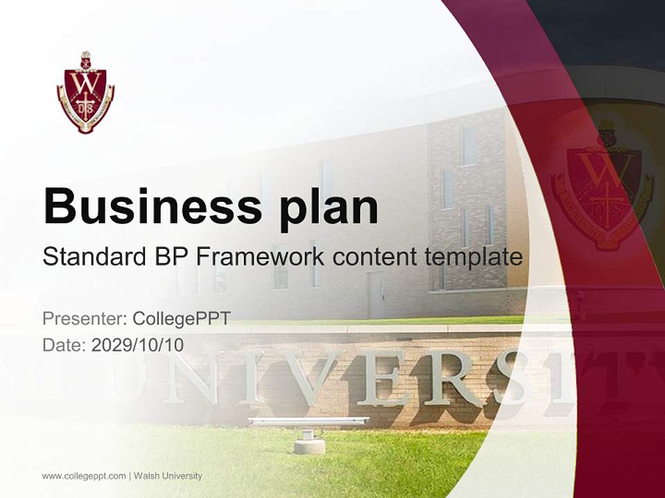 Walsh University Competition/Entrepreneurship Contest PPT Template4:3 ratio PPT effect preview image9