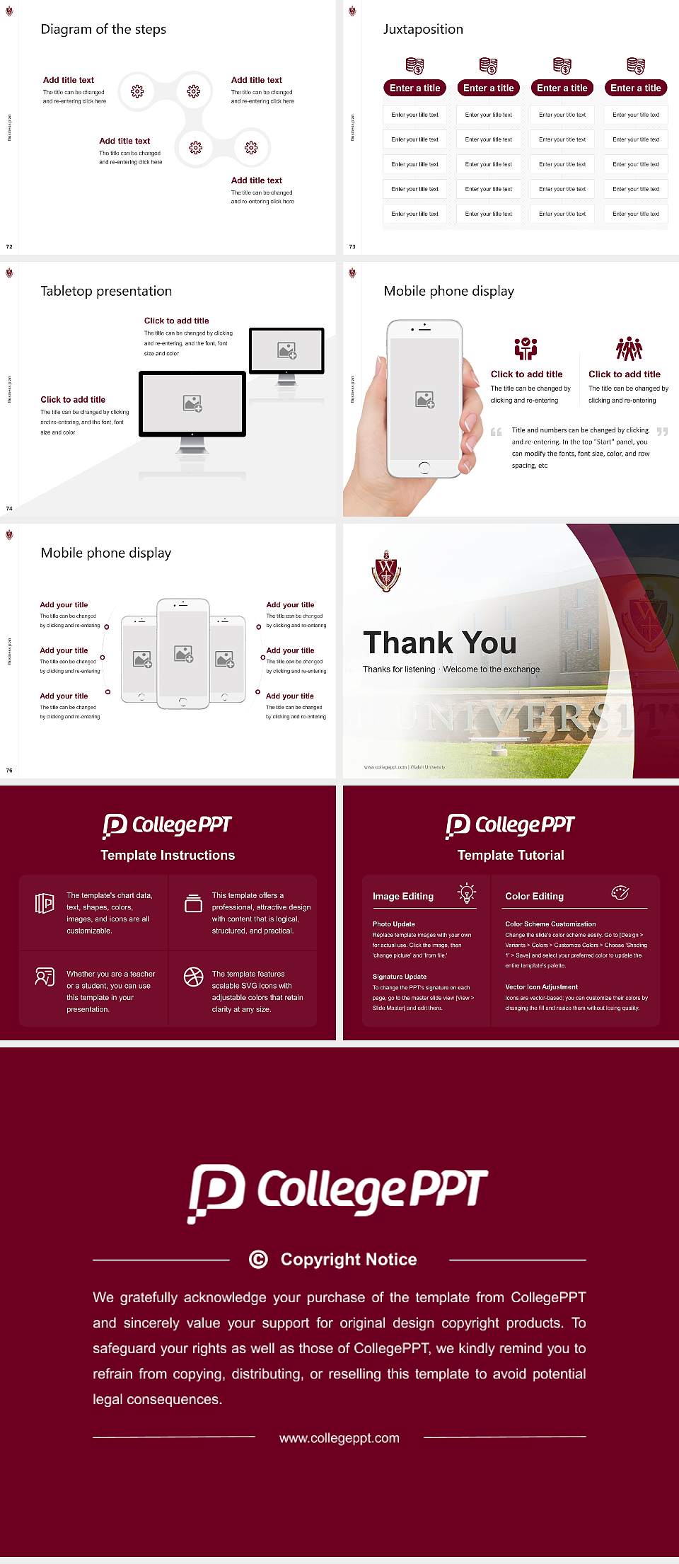 Walsh University Competition/Entrepreneurship Contest PPT Template4:3 ratio PPT effect preview image9