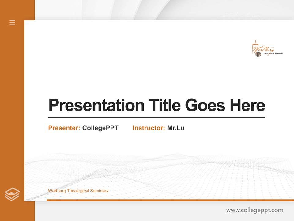 Wartburg Theological Seminary Thesis Proposal/Graduation Defense PPT Template4:3 ratio PPT effect preview image5