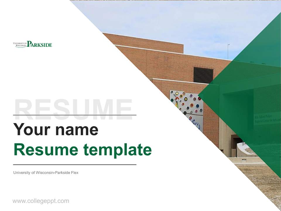 University of Wisconsin-Parkside Flex Resume PPT Template4:3 ratio PPT effect preview image5