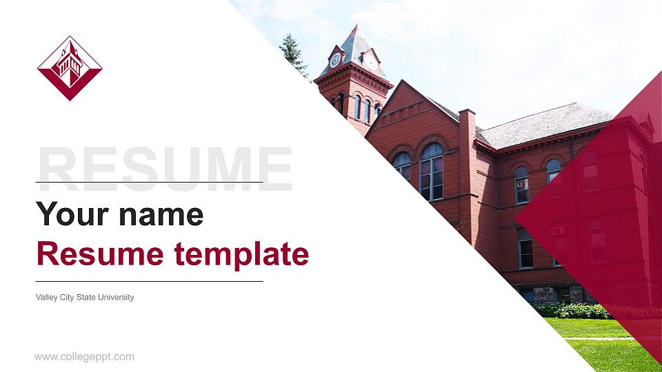 Valley City State University Resume PPT Template16:9 ratio PPT effect preview image