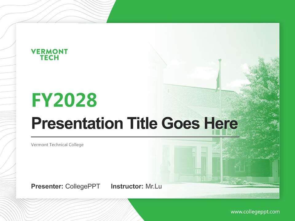 Vermont Technical College Academic Presentation/Research Findings Report PPT Template4:3 ratio PPT effect preview image5