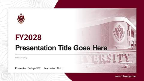 Walsh University Academic Presentation/Research Findings Report PPT Template