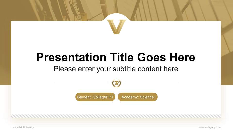 Vanderbilt University National Scholarship Defense PPT Template16:9 ratio PPT effect preview image