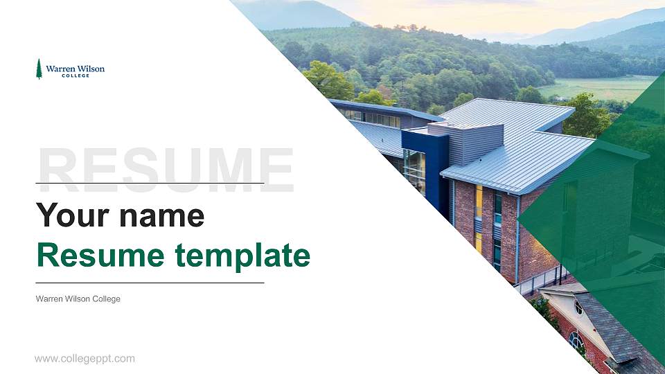 Warren Wilson College Resume PPT Template16:9 ratio PPT effect preview image