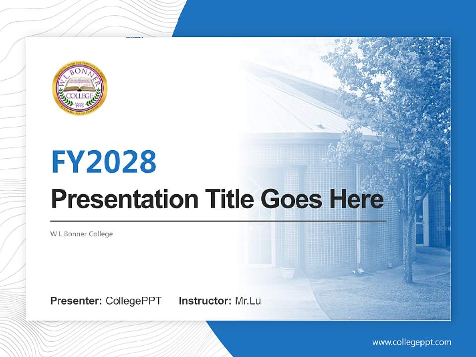 W L Bonner College Academic Presentation/Research Findings Report PPT Template4:3 ratio PPT effect preview image5