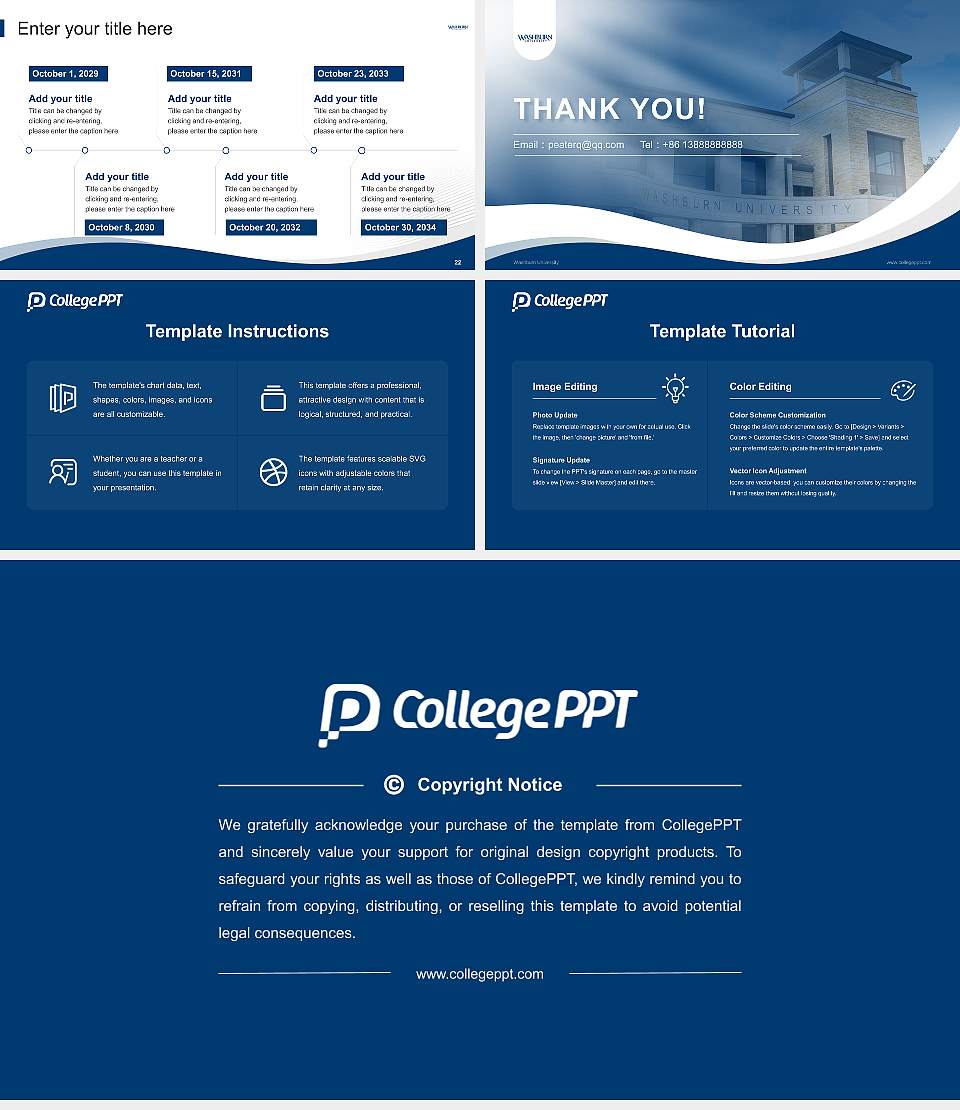 Washburn University Lecture Sharing and Networking Event PPT Template16:9 ratio PPT effect preview image4