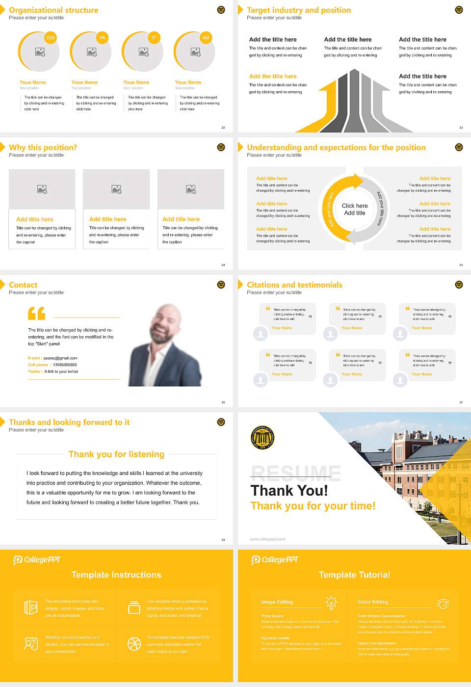 Virginia Commonwealth University Resume PPT Template16:9 ratio PPT effect preview image4