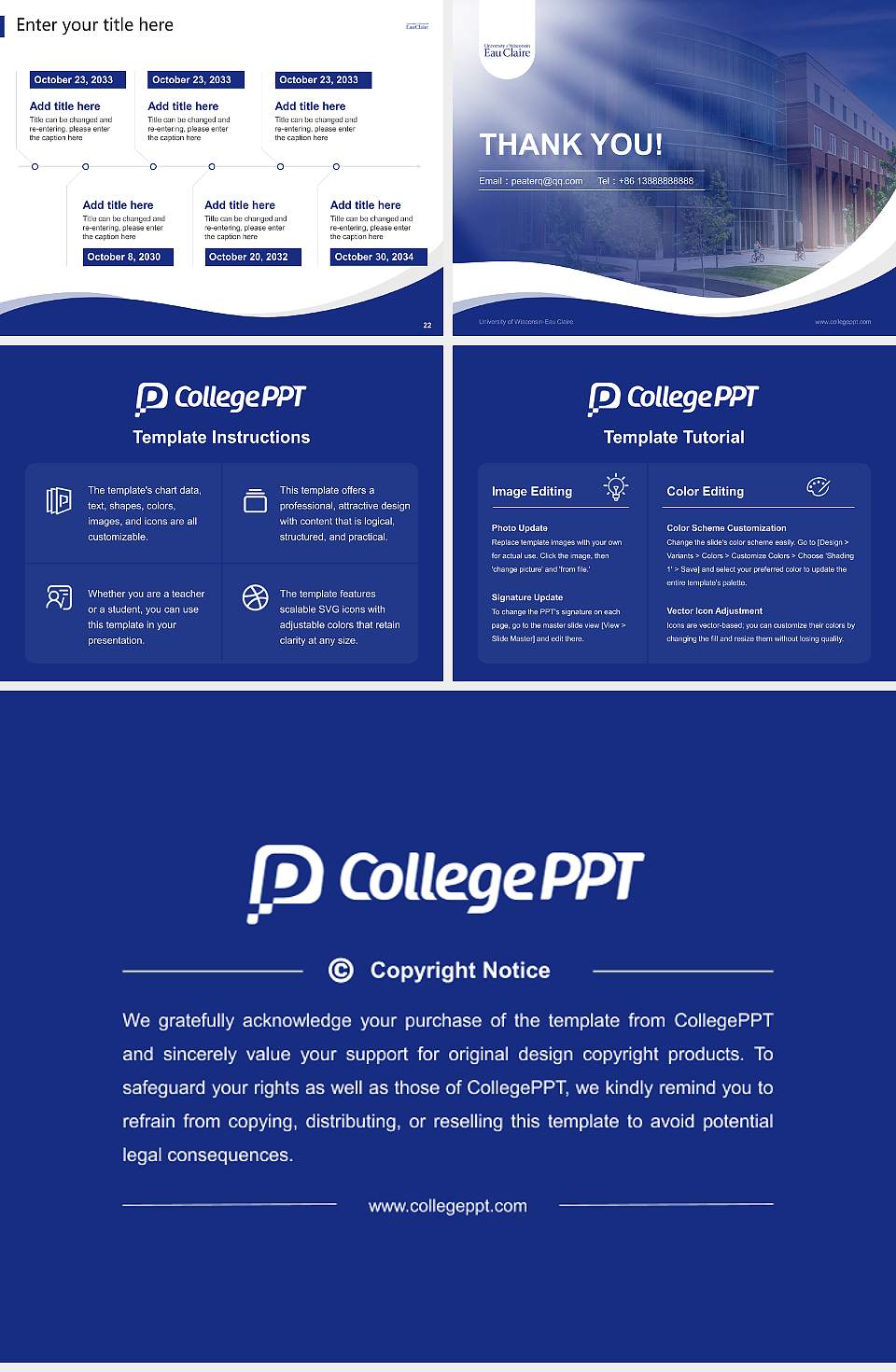 University of Wisconsin-Eau Claire Lecture Sharing and Networking Event PPT Template4:3 ratio PPT effect preview image4