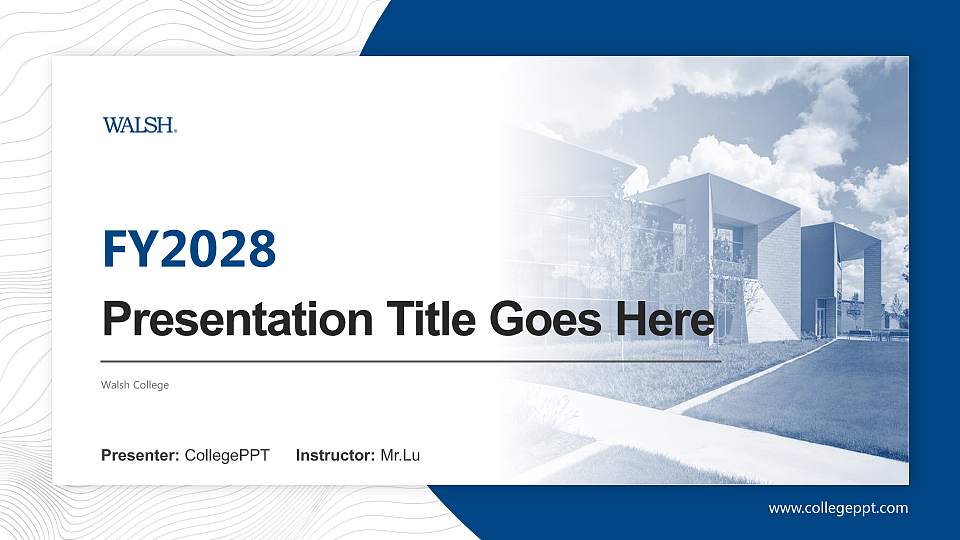 Walsh College Academic Presentation/Research Findings Report PPT Template16:9 ratio PPT effect preview image1