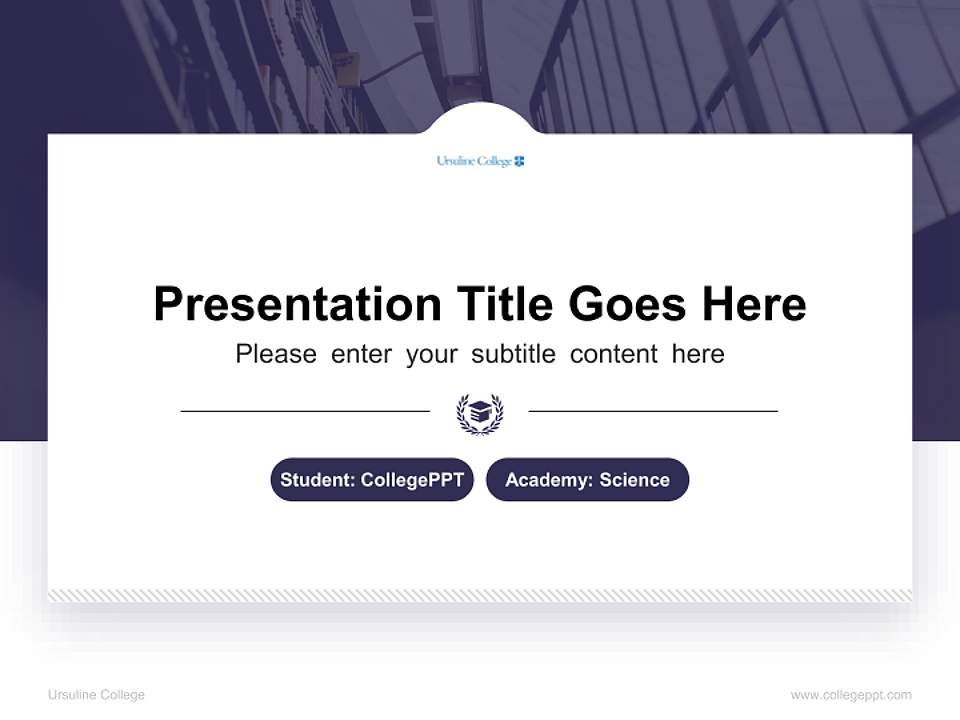 Ursuline College National Scholarship Defense PPT Template4:3 ratio PPT effect preview image4