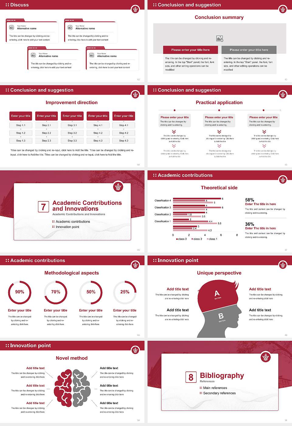 Viterbo University Graduation Thesis Defense PPT Template16:9 ratio PPT effect preview image6