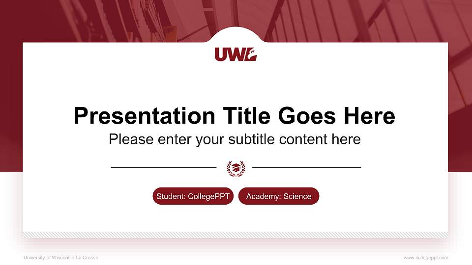 University of Wisconsin-La Crosse National Scholarship Defense PPT Template16:9 ratio PPT effect preview image