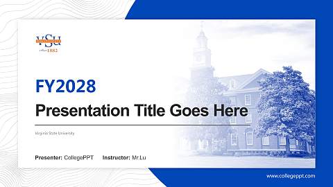 Virginia State University Academic Presentation/Research Findings Report PPT Template