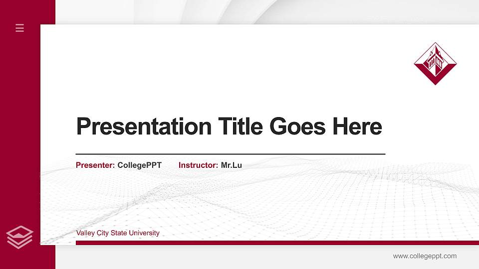 Valley City State University Thesis Proposal/Graduation Defense PPT Template16:9 ratio PPT effect preview image