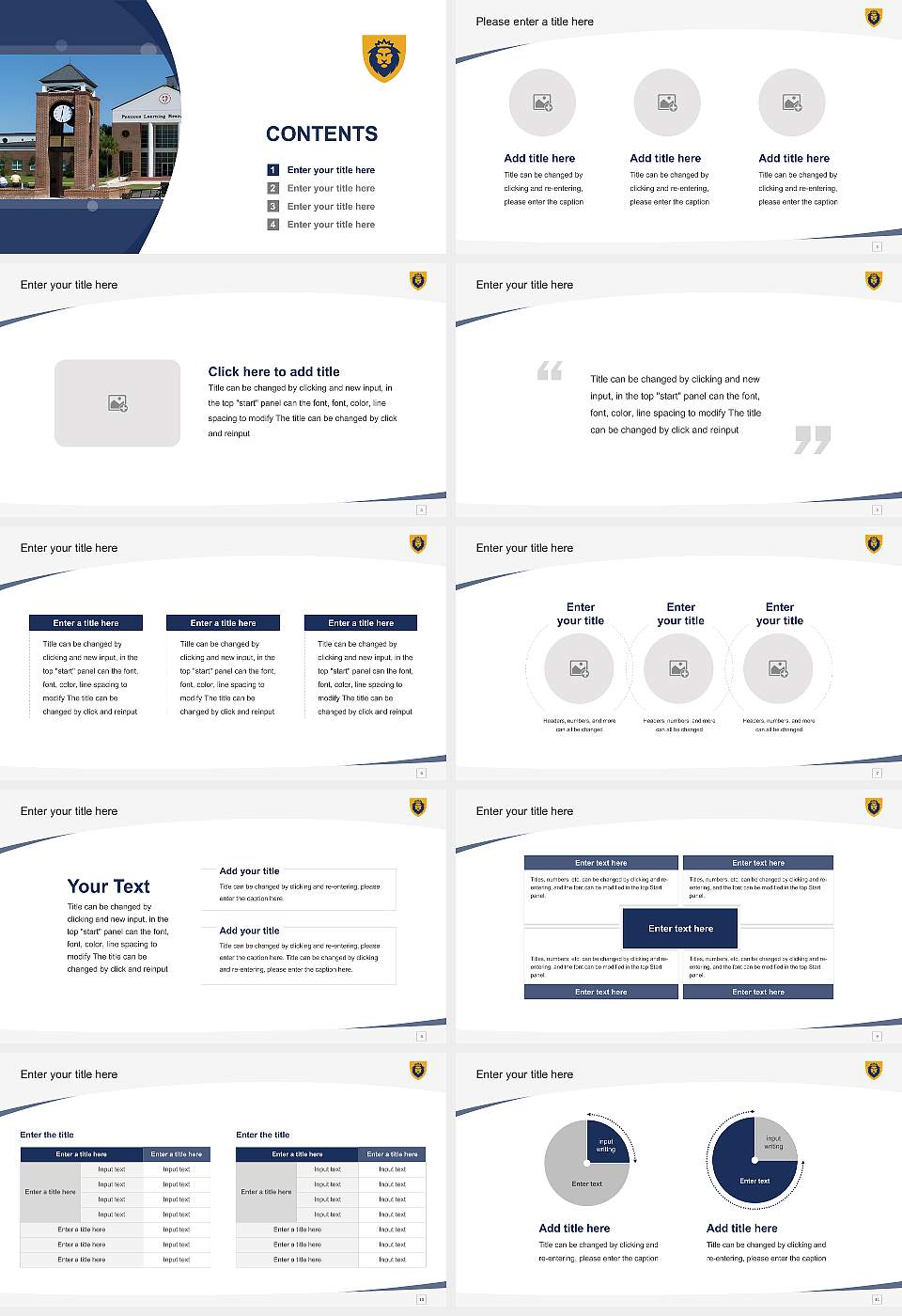 Warner University Course/Courseware Creation PPT Template16:9 ratio PPT effect preview image2