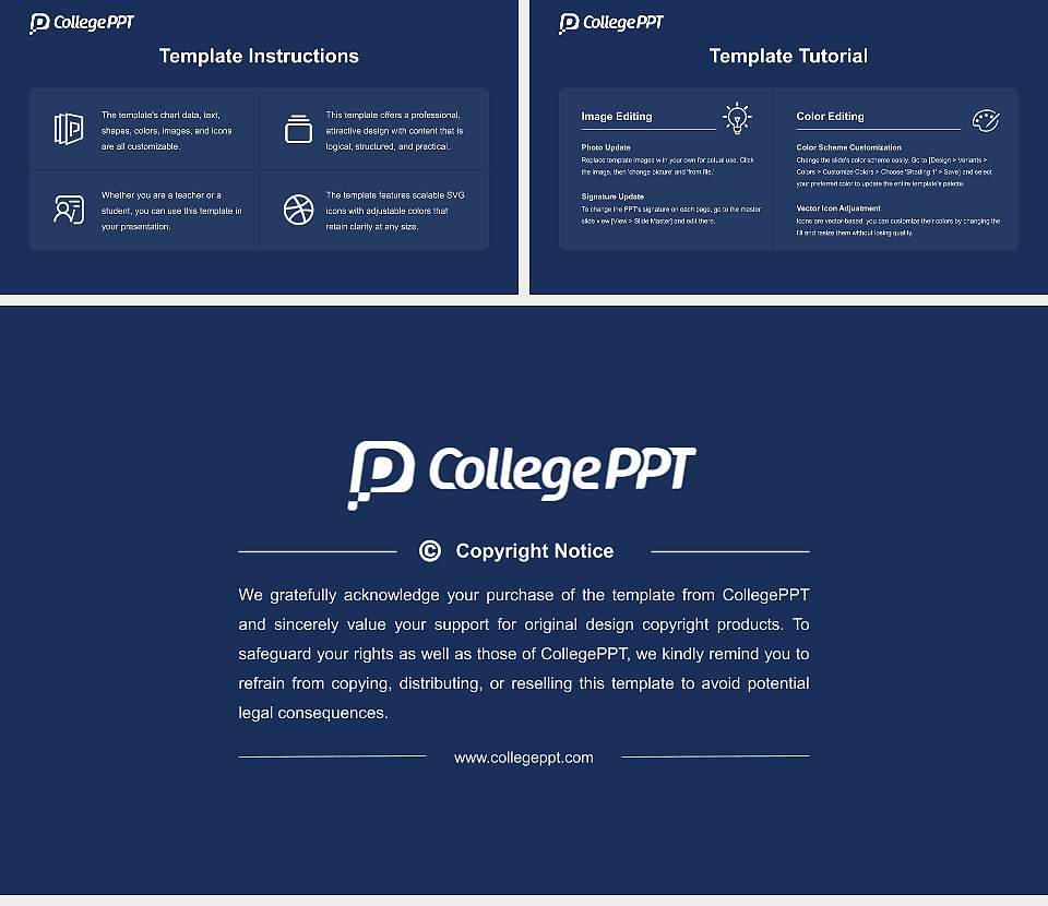 Warner University Course/Courseware Creation PPT Template16:9 ratio PPT effect preview image5