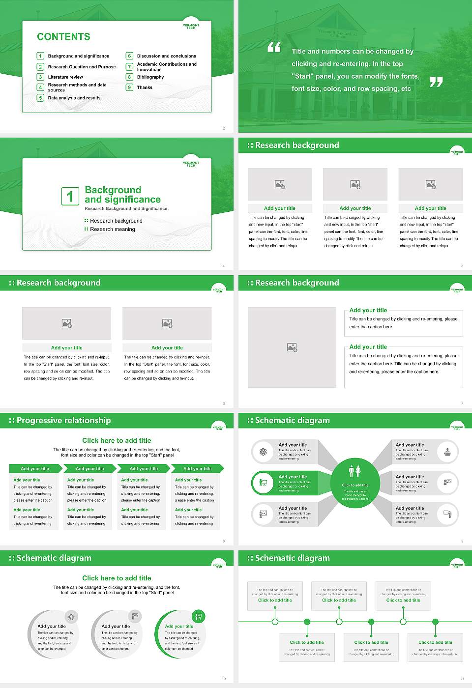 Vermont Technical College Graduation Thesis Defense PPT Template16:9 ratio PPT effect preview image2