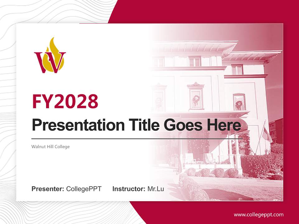 Walnut Hill College Academic Presentation/Research Findings Report PPT Template4:3 ratio PPT effect preview image5