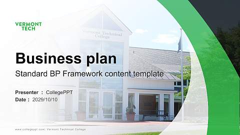 Vermont Technical College Competition/Entrepreneurship Contest PPT Template