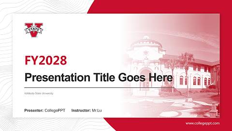 Valdosta State University Academic Presentation/Research Findings Report PPT Template