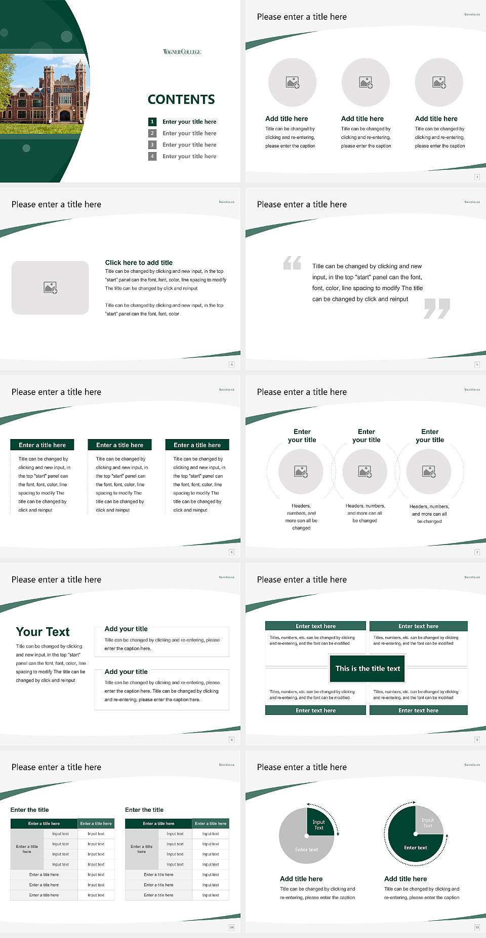 Wagner College Course/Courseware Creation PPT Template4:3 ratio PPT effect preview image2