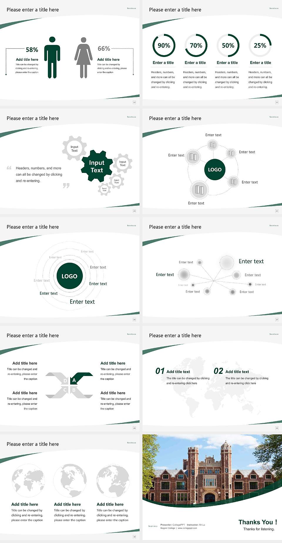 Wagner College Course/Courseware Creation PPT Template4:3 ratio PPT effect preview image4