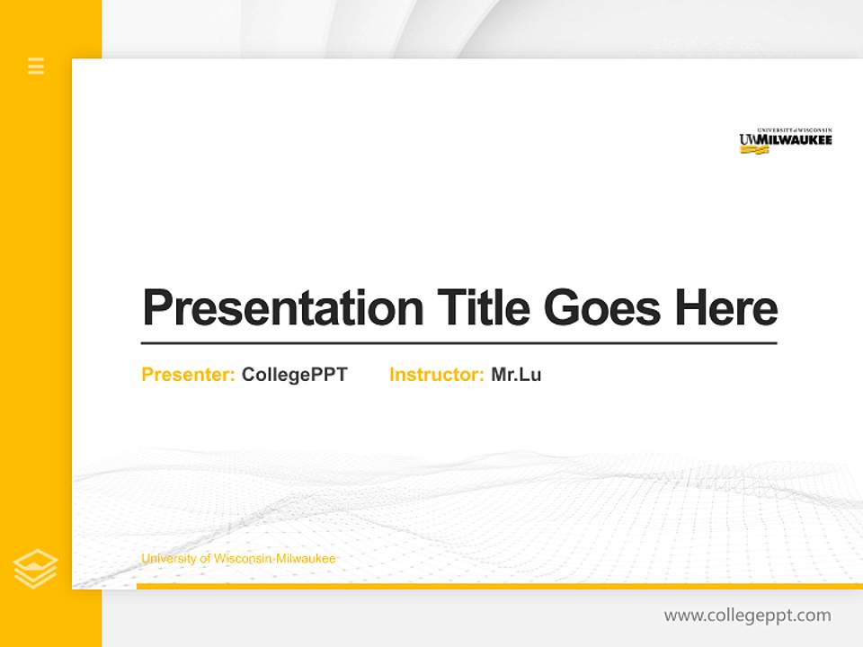 University of Wisconsin-Milwaukee Thesis Proposal/Graduation Defense PPT Template4:3 ratio PPT effect preview image5