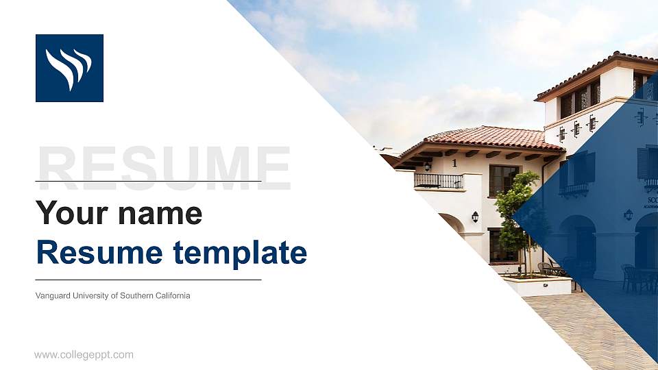 Vanguard University of Southern California Resume PPT Template16:9 ratio PPT effect preview image