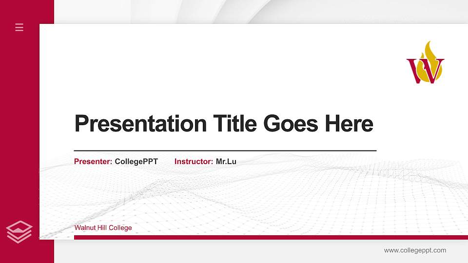 Walnut Hill College Thesis Proposal/Graduation Defense PPT Template16:9 ratio PPT effect preview image