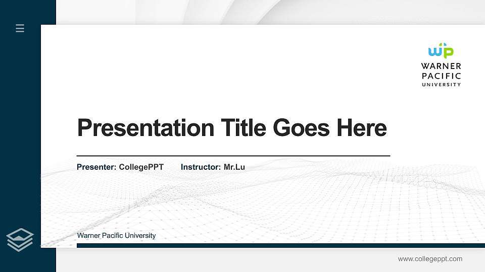 Warner Pacific University Thesis Proposal/Graduation Defense PPT Template16:9 ratio PPT effect preview image