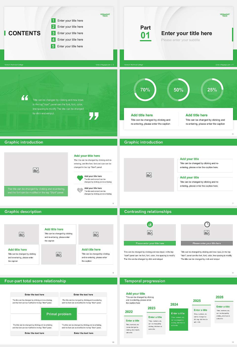 Vermont Technical College Thesis Proposal/Graduation Defense PPT Template16:9 ratio PPT effect preview image2