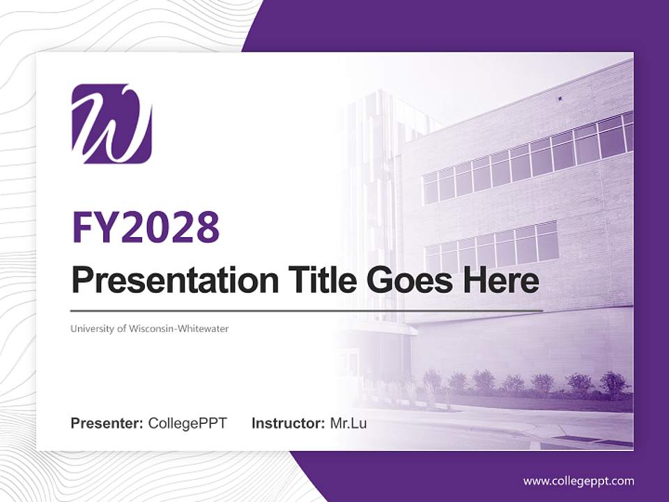 University of Wisconsin-Whitewater Academic Presentation/Research Findings Report PPT Template4:3 ratio PPT effect preview image5