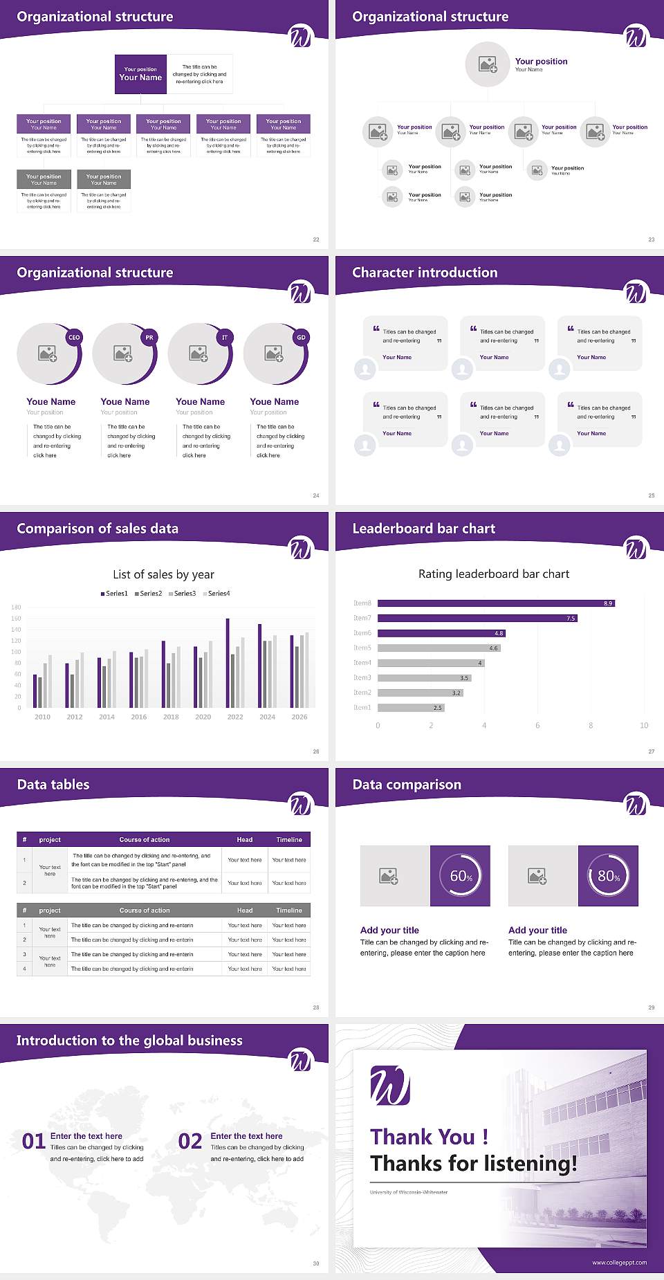 University of Wisconsin-Whitewater Academic Presentation/Research Findings Report PPT Template4:3 ratio PPT effect preview image4