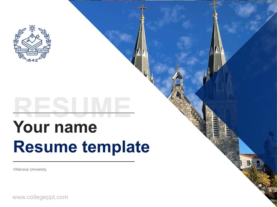 Villanova University Resume PPT Template4:3 ratio PPT effect preview image5