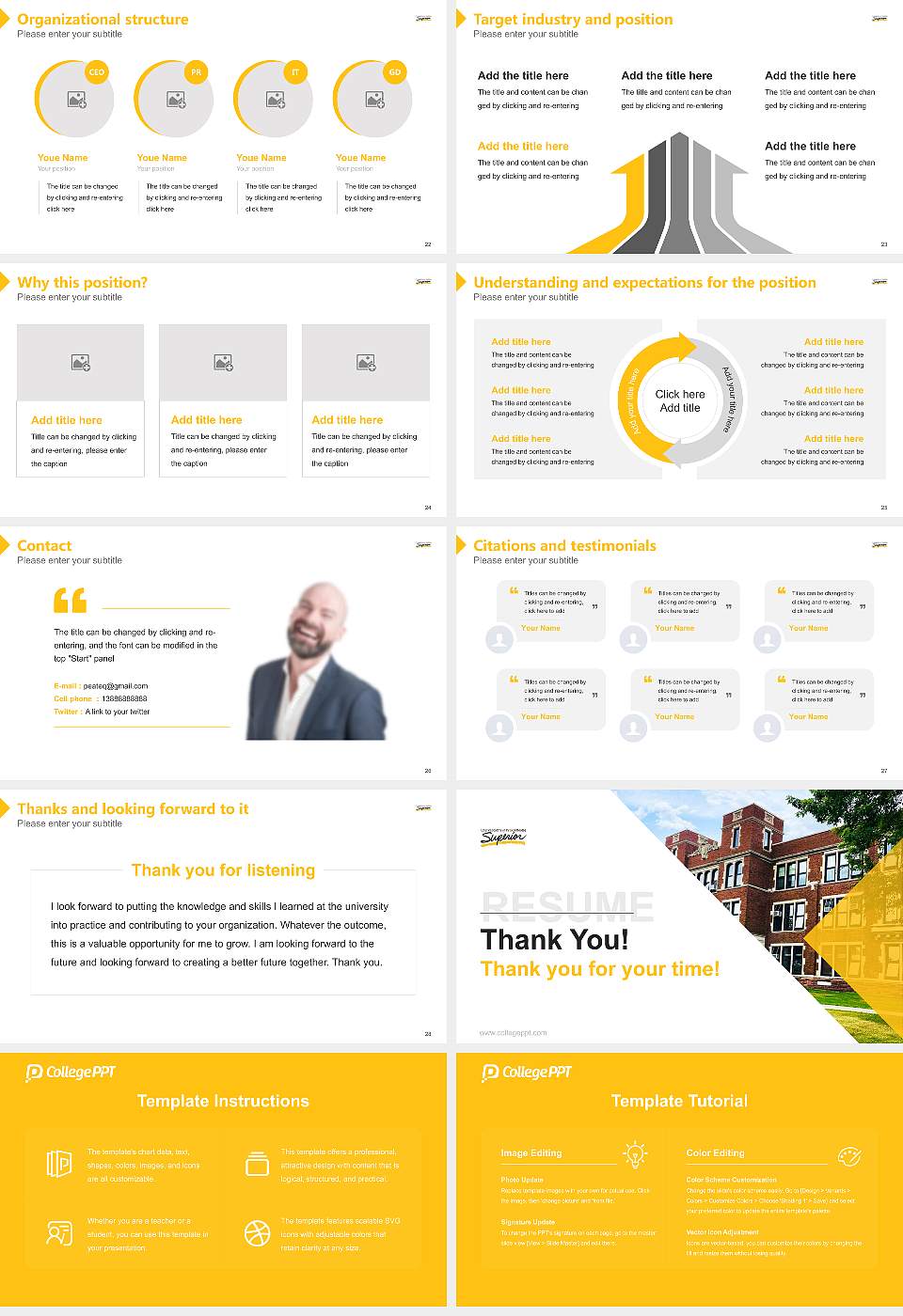 University of Wisconsin-Superior Resume PPT Template16:9 ratio PPT effect preview image4