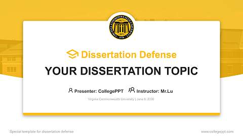 Virginia Commonwealth University Graduation Thesis Defense PPT Template