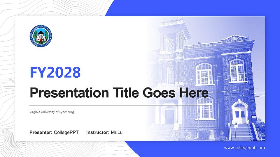 Virginia University of Lynchburg Academic Presentation/Research Findings Report PPT Template16:9 ratio PPT effect preview image
