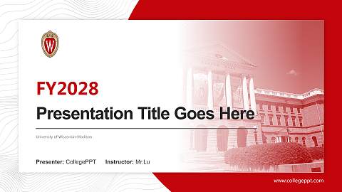University of Wisconsin-Madison Academic Presentation/Research Findings Report PPT Template