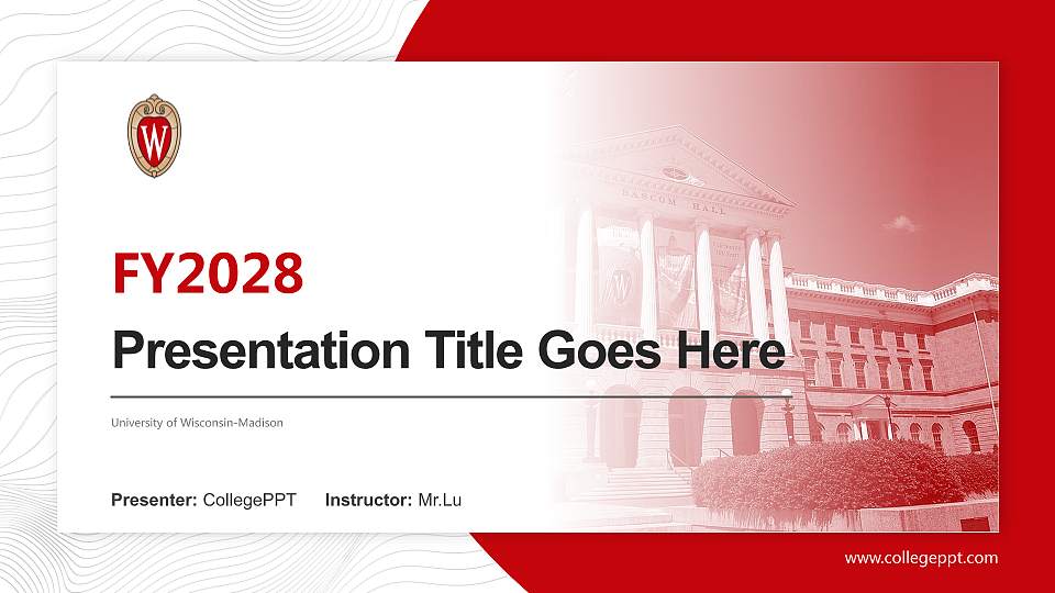 University of Wisconsin-Madison Academic Presentation/Research Findings Report PPT Template16:9 ratio PPT effect preview image