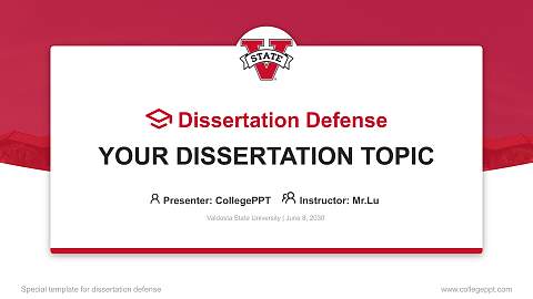 Valdosta State University Graduation Thesis Defense PPT Template