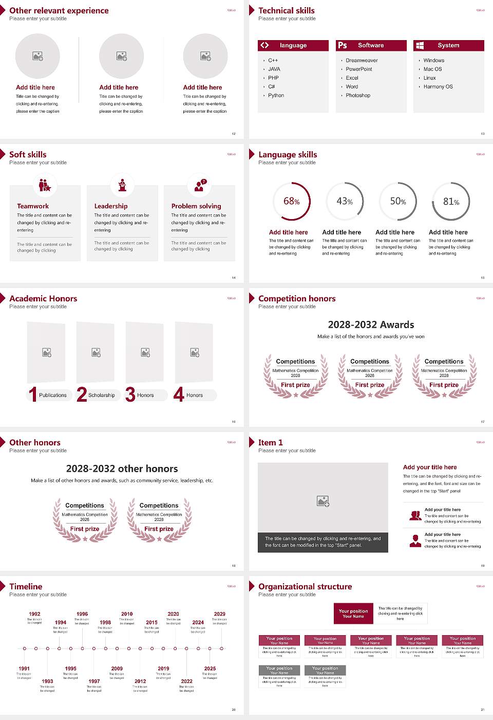 Vassar College Resume PPT Template16:9 ratio PPT effect preview image3