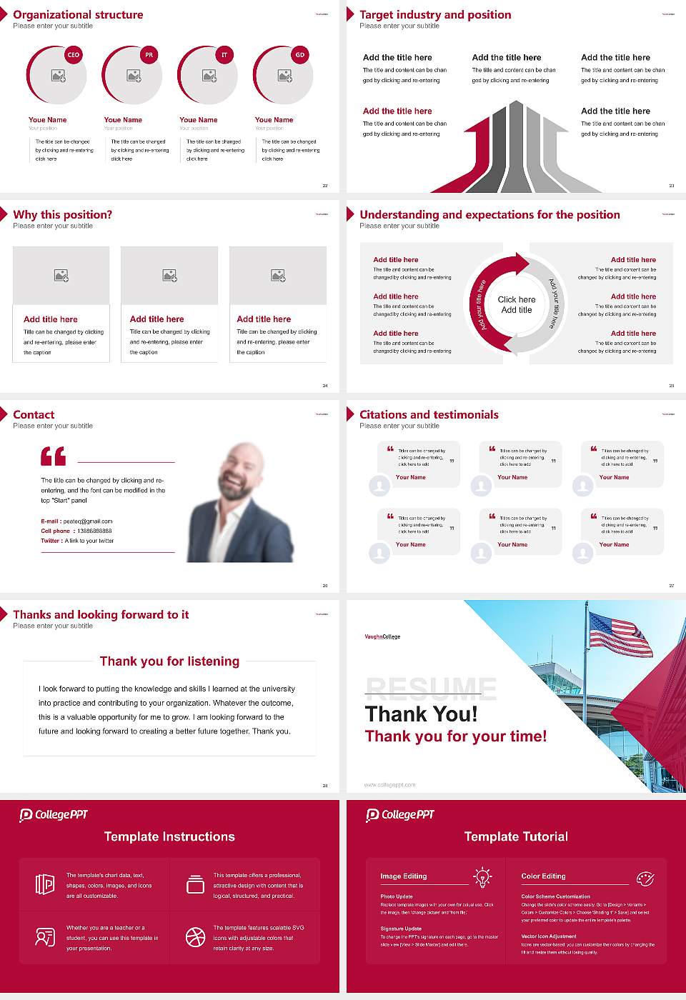 Vaughn College of Aeronautics and Technology Resume PPT Template16:9 ratio PPT effect preview image4