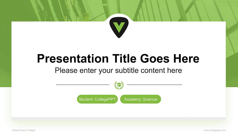 Visible Music College National Scholarship Defense PPT Template16:9 ratio PPT effect preview image